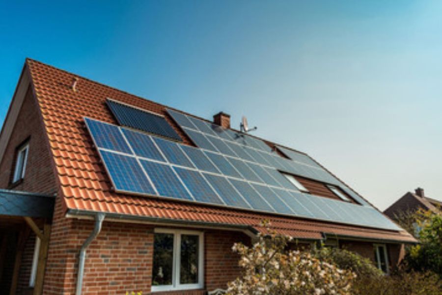 Solar panels on a residential building.